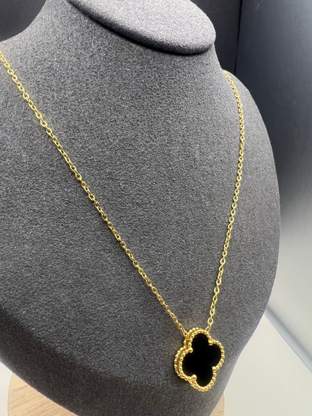 18k Gold Plated Stainless Steel Single Clover Necklace