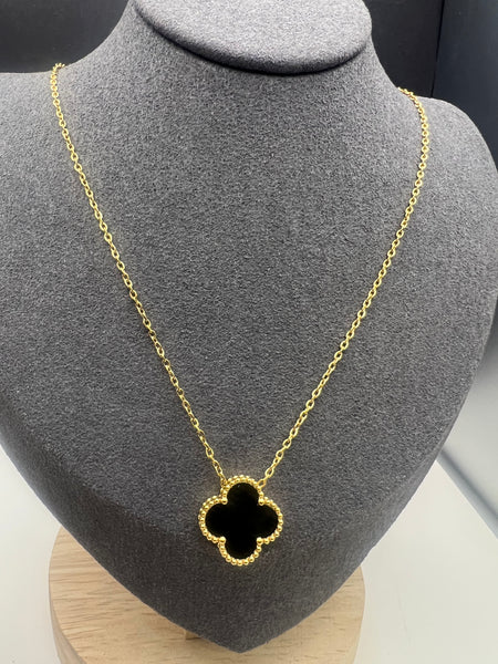 18k Gold Plated Stainless Steel Single Clover Necklace