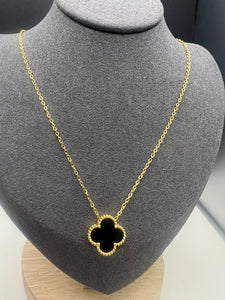 18k Gold Plated Stainless Steel Single Clover Necklace