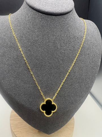 18k Gold Plated Stainless Steel Single Clover Necklace