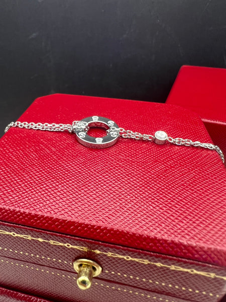 Silver Titanium Steel Love Chain Bracelet.
