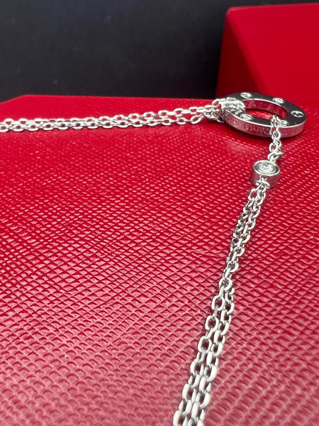 Silver Titanium Steel Love Chain Bracelet.