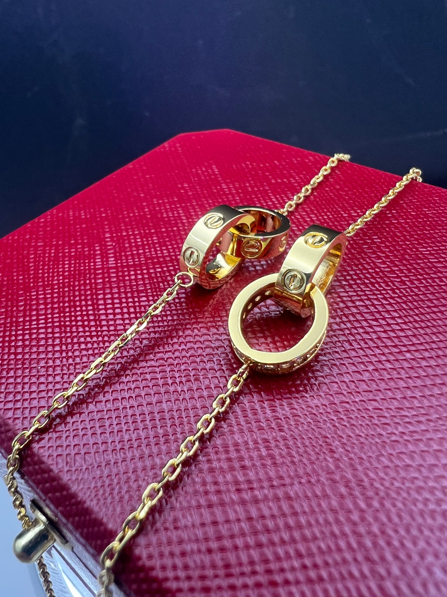 18k Gold Plated Love Ring Chain Bracelet
