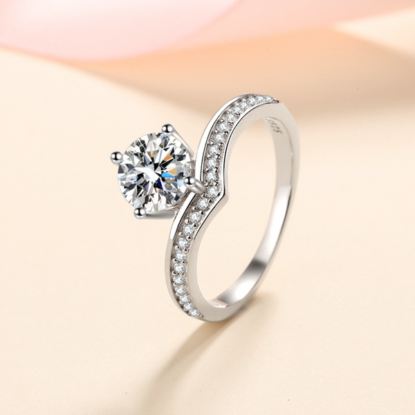 Solid Sterling Silver Engagement Promise Ring