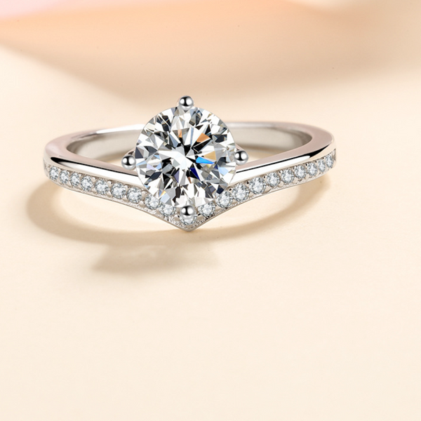 Solid Sterling Silver Engagement Promise Ring