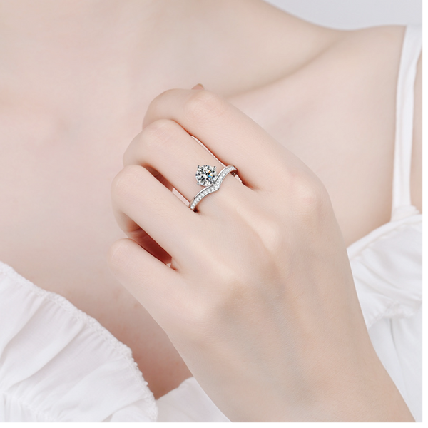 Solid Sterling Silver Engagement Promise Ring