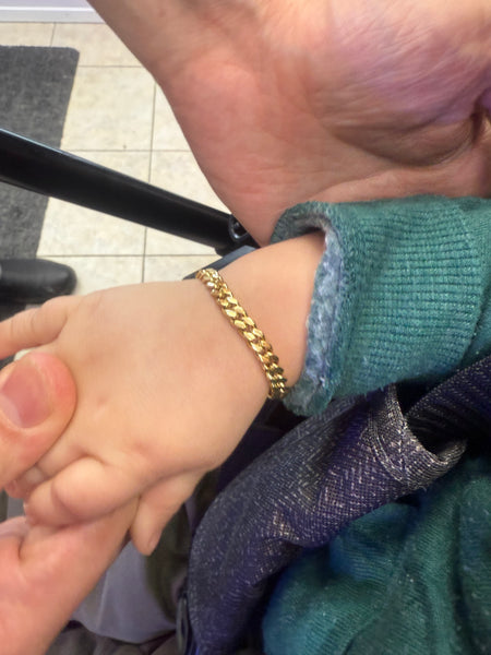 18k Gold Plated Infant Bracelet Anti Tarnish Water Resistant