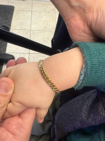 18k Gold Plated Infant Bracelet Anti Tarnish Water Resistant