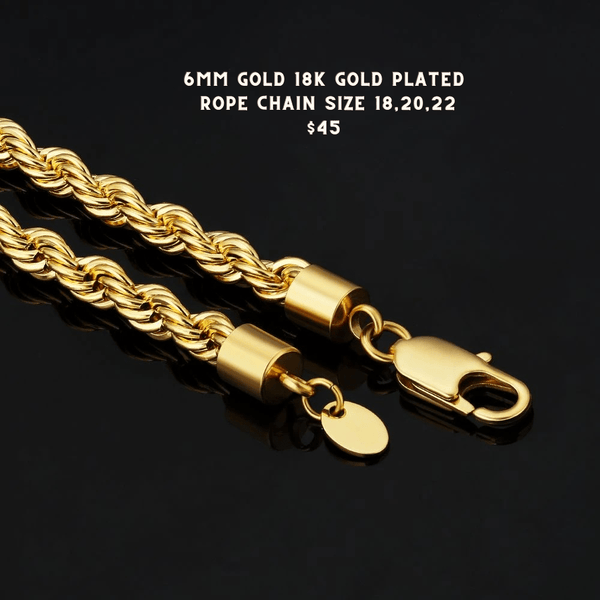Red Leaf Bear - FREE Shipping Over $75 - Something for Everyone 18K Stainless Steel 6mm Rope Chain