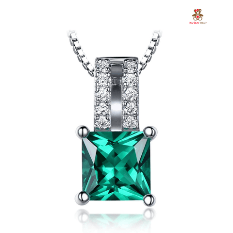 Red Leaf Bear - FREE Shipping Over $75 - Something for Everyone Sterling Silver Emerald Necklace