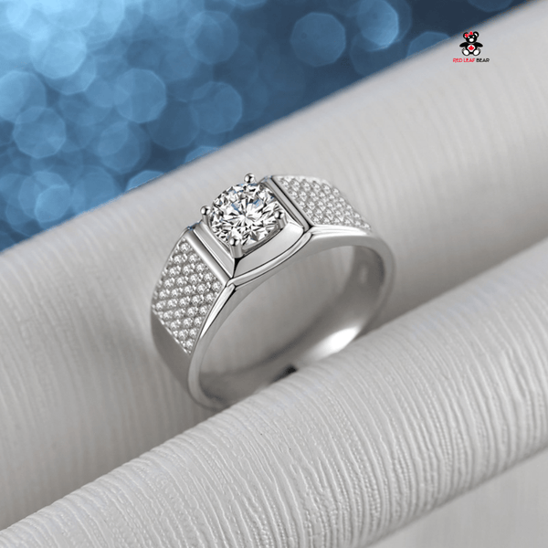 Red Leaf Bear - FREE Shipping Over $75 - Something for Everyone Sterling Silver Men Wedding Engagement Ring.