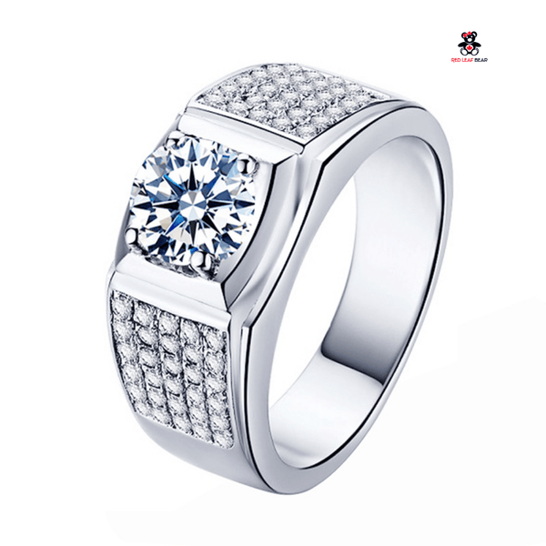 Red Leaf Bear - FREE Shipping Over $75 - Something for Everyone Sterling Silver Men Wedding Engagement Ring.