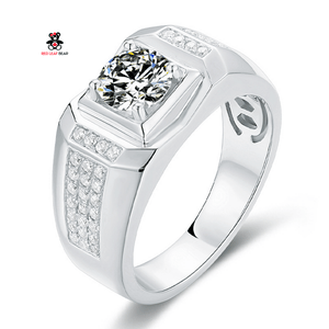 Red Leaf Bear - FREE Shipping Over $75 - Something for Everyone Sterling Silver Moissanite One Carat Mens Ring
