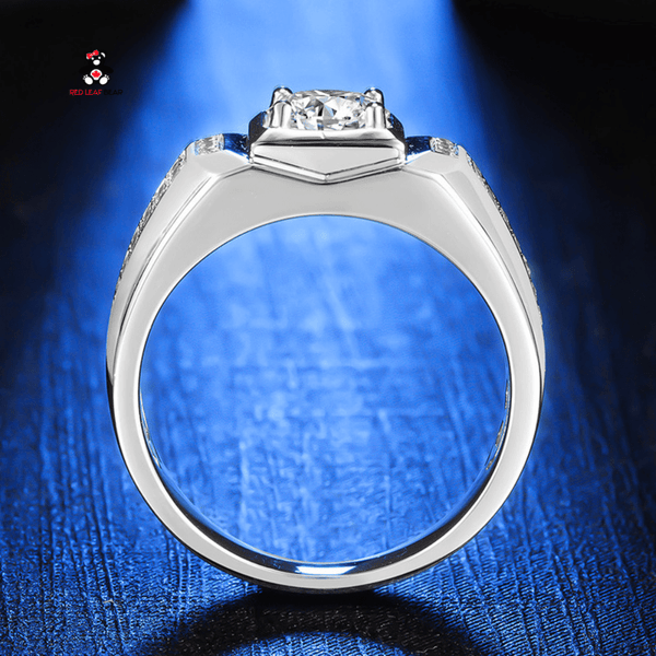 Red Leaf Bear - FREE Shipping Over $75 - Something for Everyone Sterling Silver Moissanite One Carat Mens Ring
