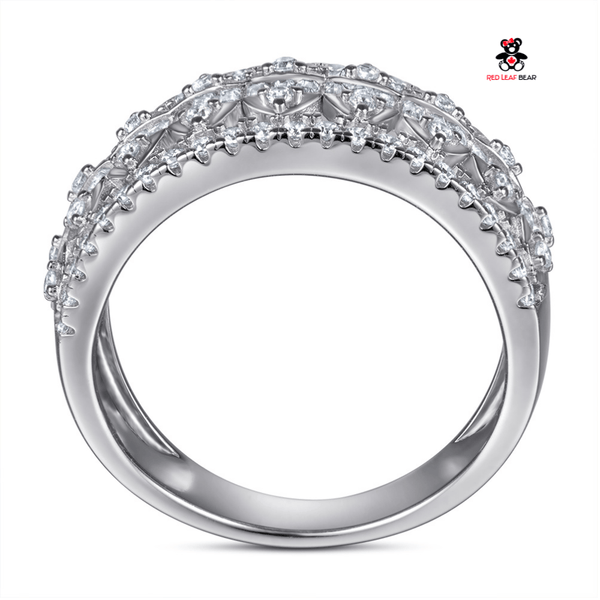 Red Leaf Bear - FREE Shipping Over $75 - Something for Everyone Sterling Silver Wedding Band CZ Ring