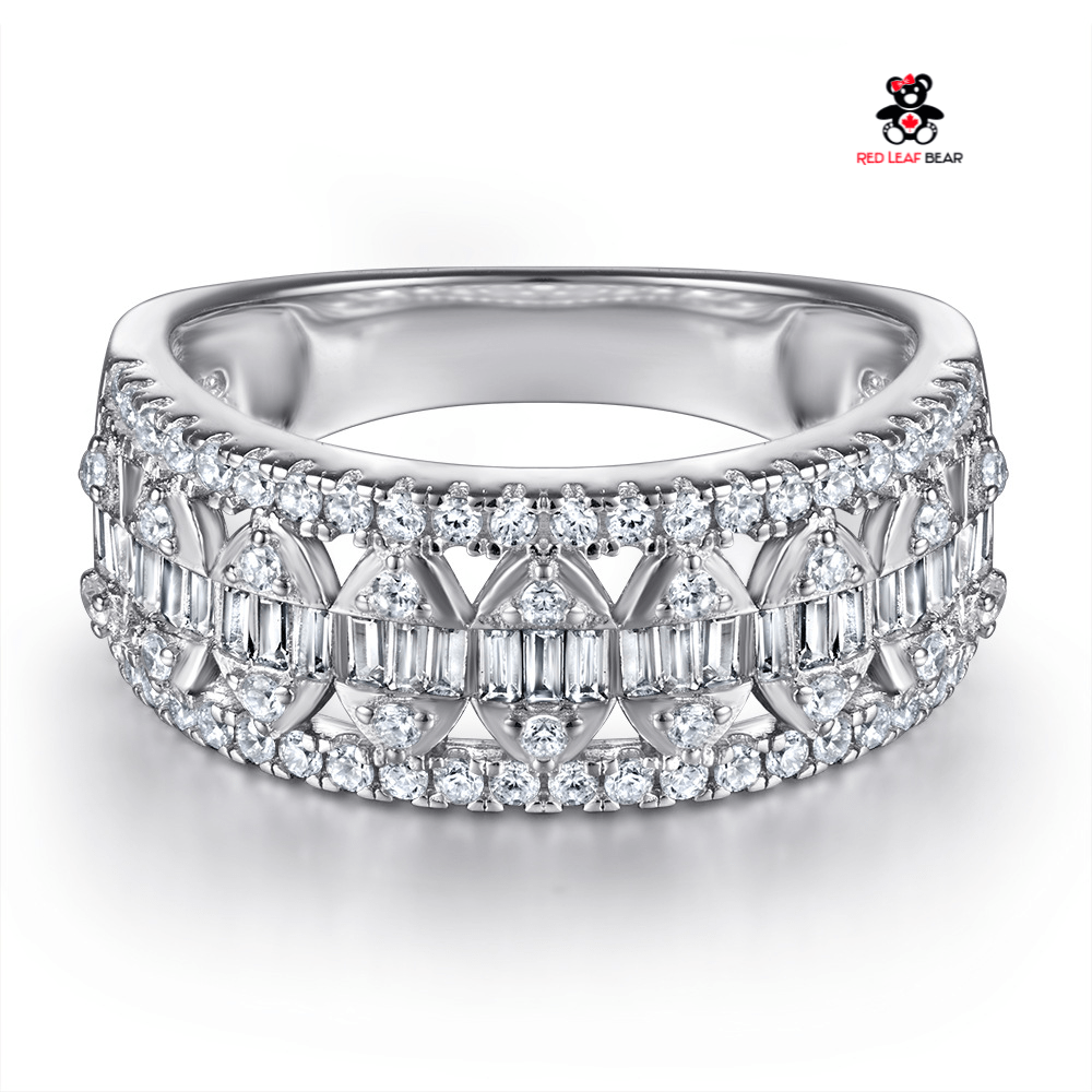 Red Leaf Bear - FREE Shipping Over $75 - Something for Everyone Sterling Silver Wedding Band CZ Ring