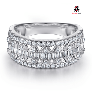 Red Leaf Bear - FREE Shipping Over $75 - Something for Everyone Sterling Silver Wedding Band CZ Ring