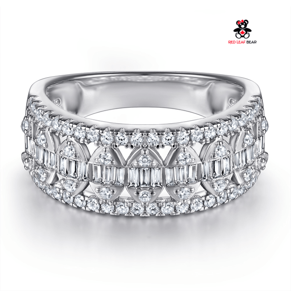 Red Leaf Bear - FREE Shipping Over $75 - Something for Everyone Sterling Silver Wedding Band CZ Ring