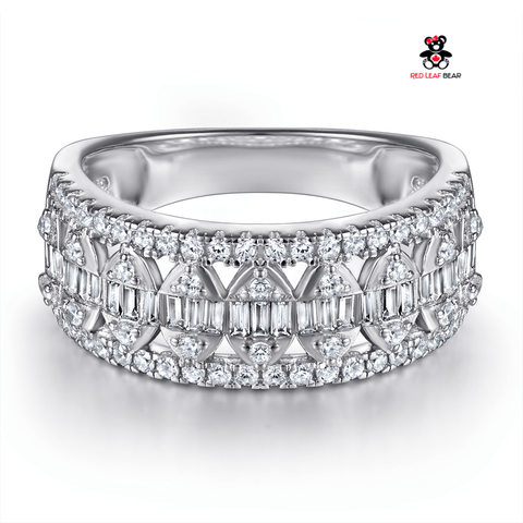 Red Leaf Bear - FREE Shipping Over $75 - Something for Everyone Sterling Silver Wedding Band CZ Ring