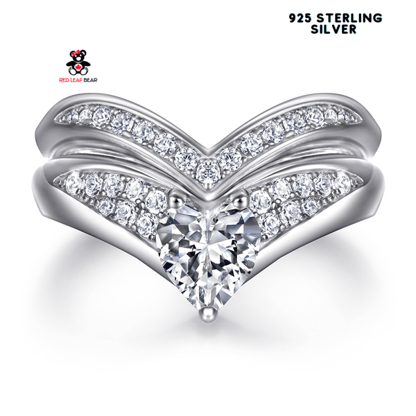 Red Leaf Bear - FREE Shipping Over $75 - Something for Everyone Sterling Silver Wedding Ring Set.