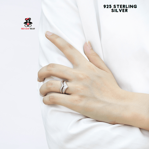 Red Leaf Bear - FREE Shipping Over $75 - Something for Everyone Sterling Silver Wedding Ring Set.