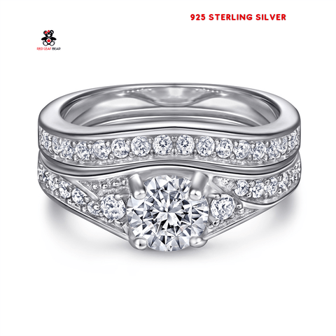 Red Leaf Bear - FREE Shipping Over $75 - Something for Everyone Sterling Silver Wedding Ring Set