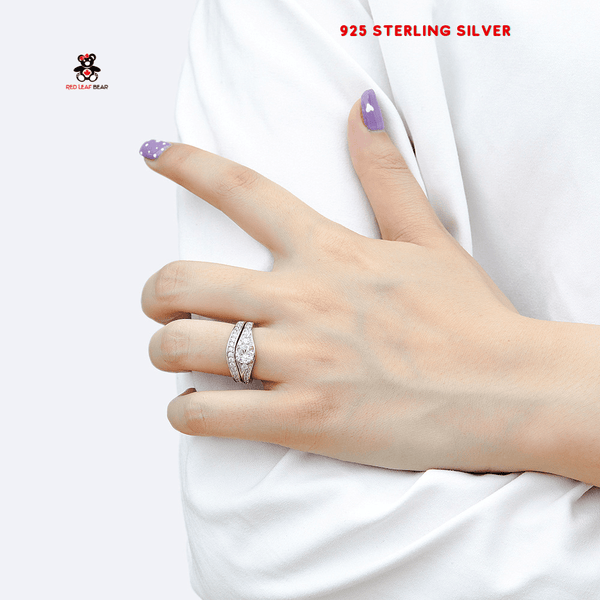 Red Leaf Bear - FREE Shipping Over $75 - Something for Everyone Sterling Silver Wedding Ring Set