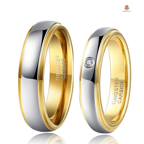 Red Leaf Bear - FREE Shipping Over $75 - Something for Everyone Tungsten 18K Gold Plated Couple Ring