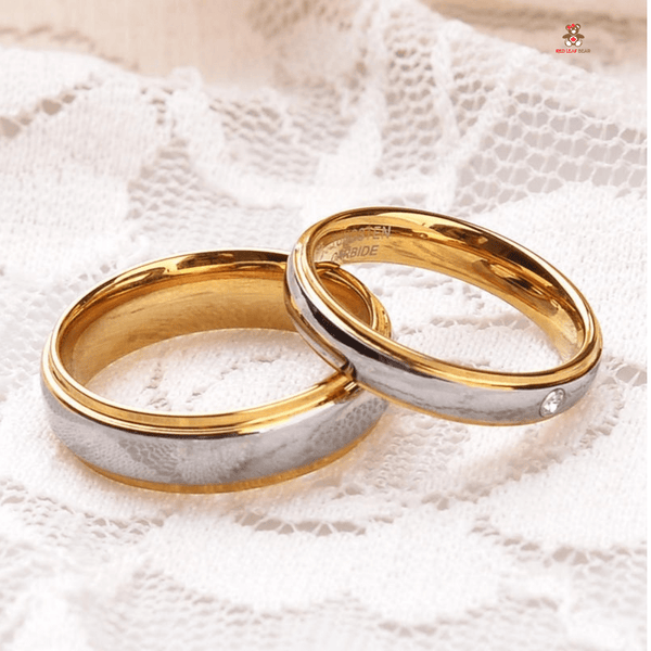 Red Leaf Bear - FREE Shipping Over $75 - Something for Everyone Tungsten 18K Gold Plated Couple Ring