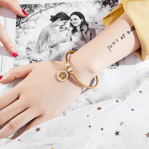 Red Leaf Bear - FREE Shipping Over $99 - Something for Everyone Bracelet Gold Plated Stainless Family Tree Bracelet