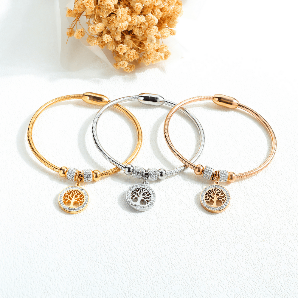Red Leaf Bear - FREE Shipping Over $99 - Something for Everyone Bracelet Gold Plated Stainless Family Tree Bracelet