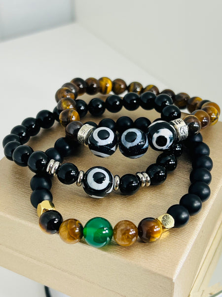 Red Leaf Bear - FREE Shipping Over $99 - Something for Everyone Bracelet Natural Beads Handmade Mens Stretchable Bracelet.