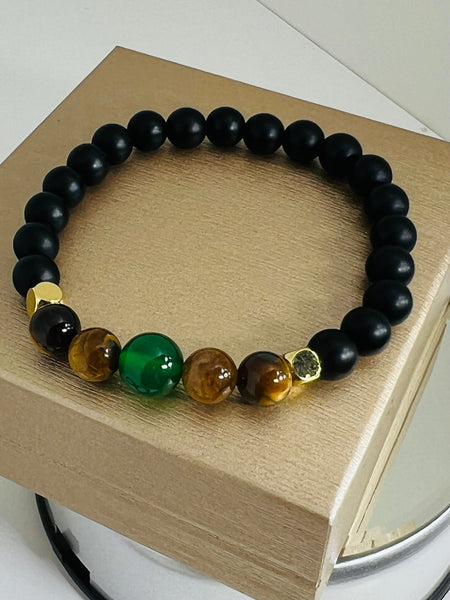 Red Leaf Bear - FREE Shipping Over $99 - Something for Everyone Bracelet Natural Beads Handmade Mens Stretchable Bracelet.