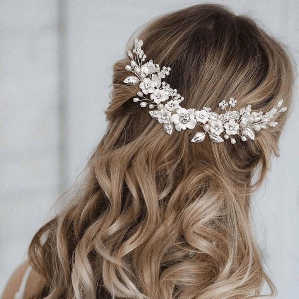 Red Leaf Bear - FREE Shipping Over $99 - Something for Everyone Bridal Hair Piece Silver Bridal Hair Accessories Hair Clip Bridal Hair Comb Bridal Headpiece