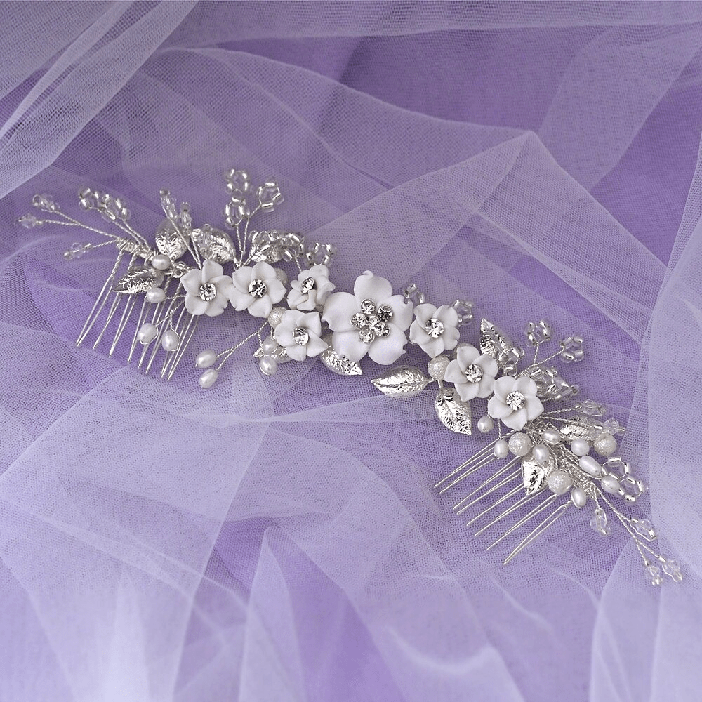 Red Leaf Bear - FREE Shipping Over $99 - Something for Everyone Bridal Hair Piece Silver Bridal Hair Accessories Hair Clip Bridal Hair Comb Bridal Headpiece