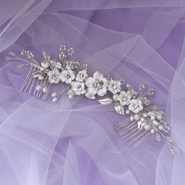 Red Leaf Bear - FREE Shipping Over $99 - Something for Everyone Bridal Hair Piece Silver Bridal Hair Accessories Hair Clip Bridal Hair Comb Bridal Headpiece