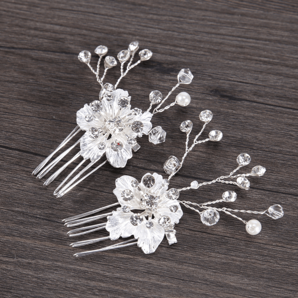 Red Leaf Bear - FREE Shipping Over $99 - Something for Everyone Bridal Handmade Flower Hair Pins Set of 2