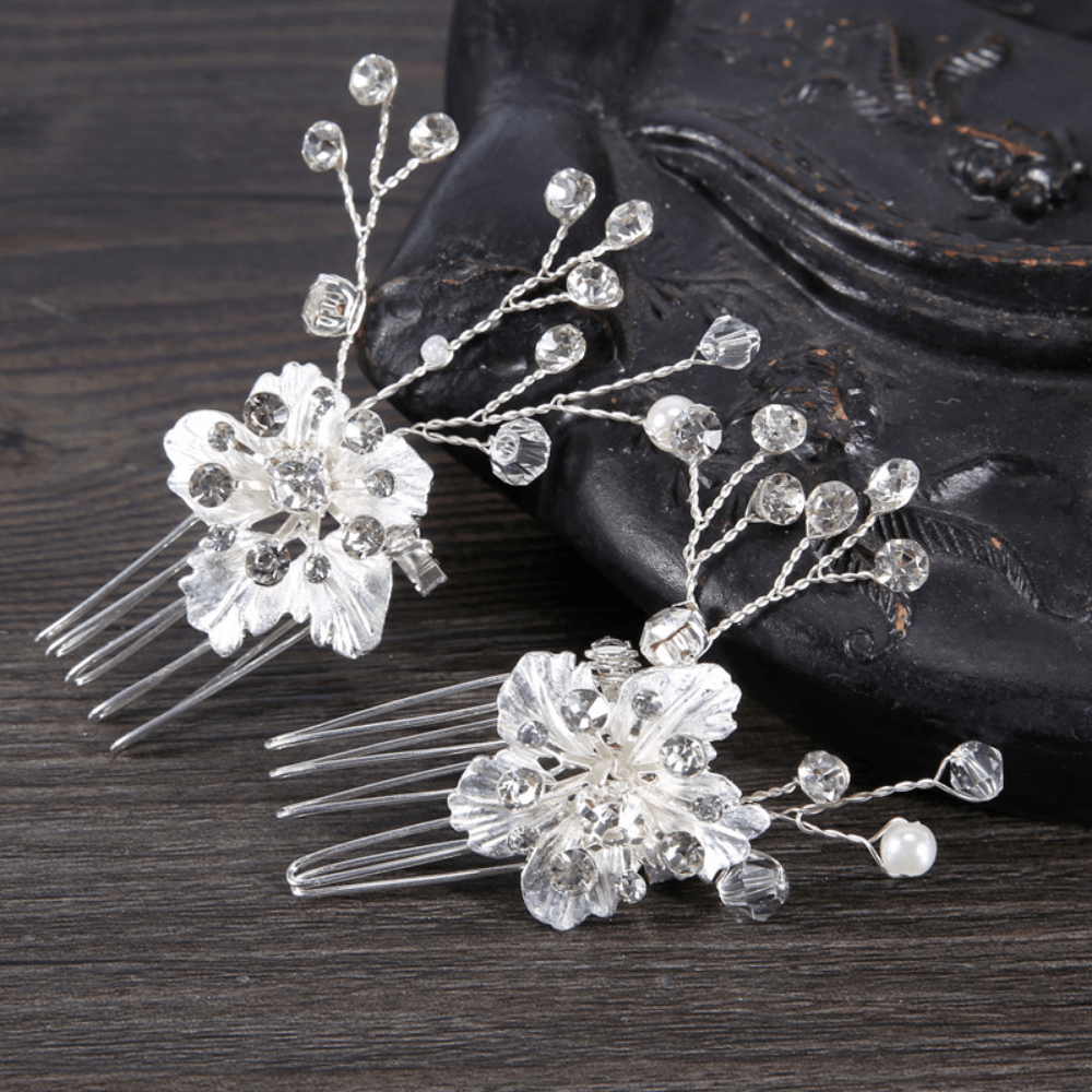 Red Leaf Bear - FREE Shipping Over $99 - Something for Everyone Bridal Handmade Flower Hair Pins Set of 2