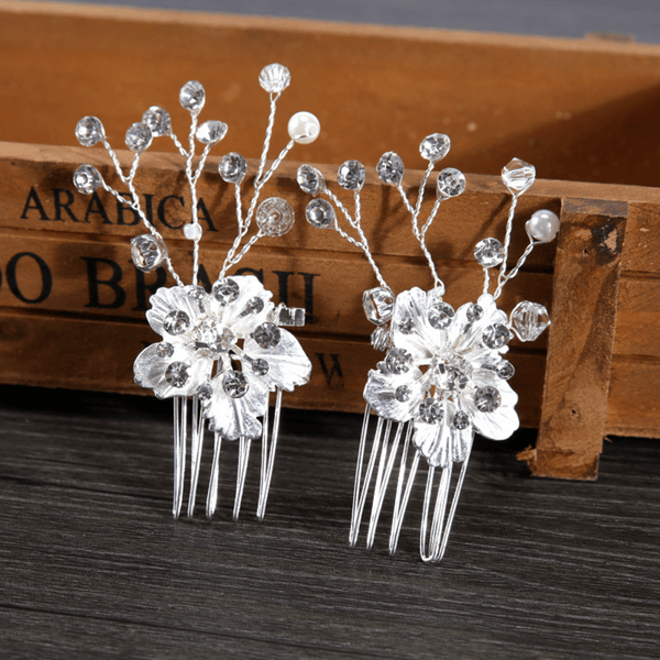 Red Leaf Bear - FREE Shipping Over $99 - Something for Everyone Bridal Handmade Flower Hair Pins Set of 2