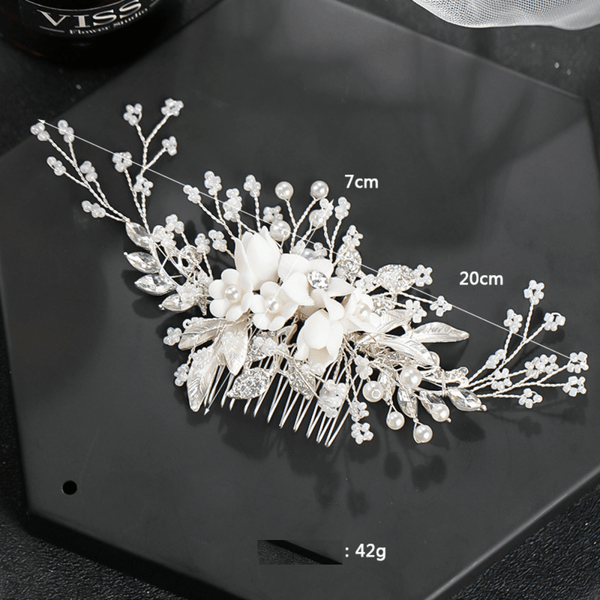 Red Leaf Bear - FREE Shipping Over $99 - Something for Everyone Bridal Pearl Flower Hair Comb Clip.