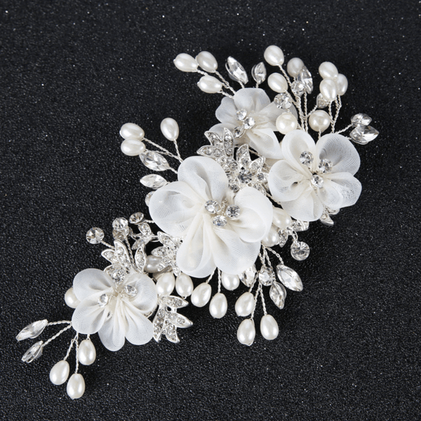 Red Leaf Bear - FREE Shipping Over $99 - Something for Everyone Bridal Pearl Flower Rhinestone Handmade Hair Clip