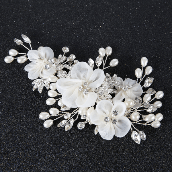 Red Leaf Bear - FREE Shipping Over $99 - Something for Everyone Bridal Pearl Flower Rhinestone Handmade Hair Clip