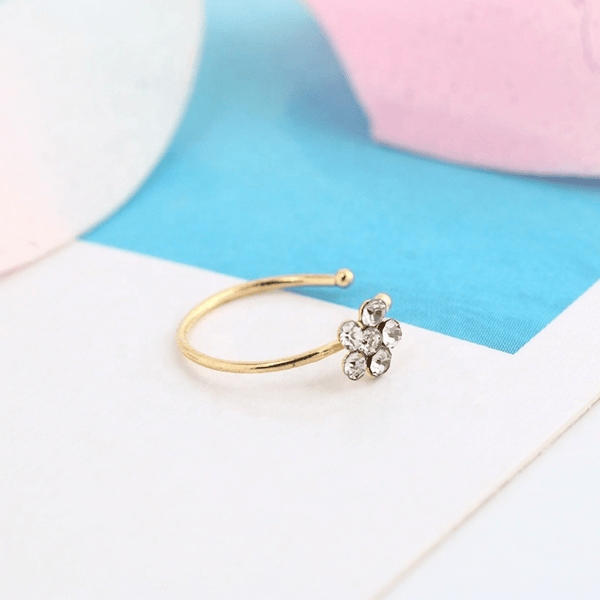 Red Leaf Bear - FREE Shipping Over $99 - Something for Everyone Earrings Sterling Silver C Shape Flower Nose Ring.