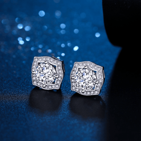 Red Leaf Bear - FREE Shipping Over $99 - Something for Everyone Earrings Sterling Silver Cubic Zirconia Studs.