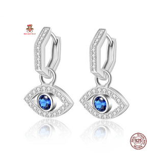 Red Leaf Bear - FREE Shipping Over $99 - Something for Everyone Earrings Sterling Silver Evil Eye Hoops Earrings.