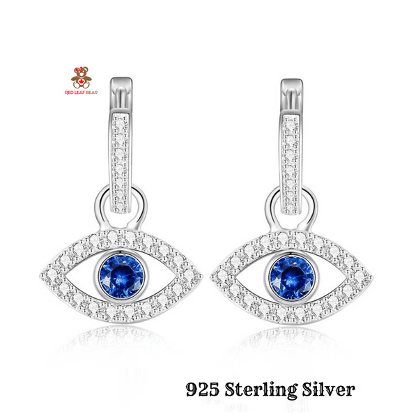Red Leaf Bear - FREE Shipping Over $99 - Something for Everyone Earrings Sterling Silver Evil Eye Hoops Earrings.