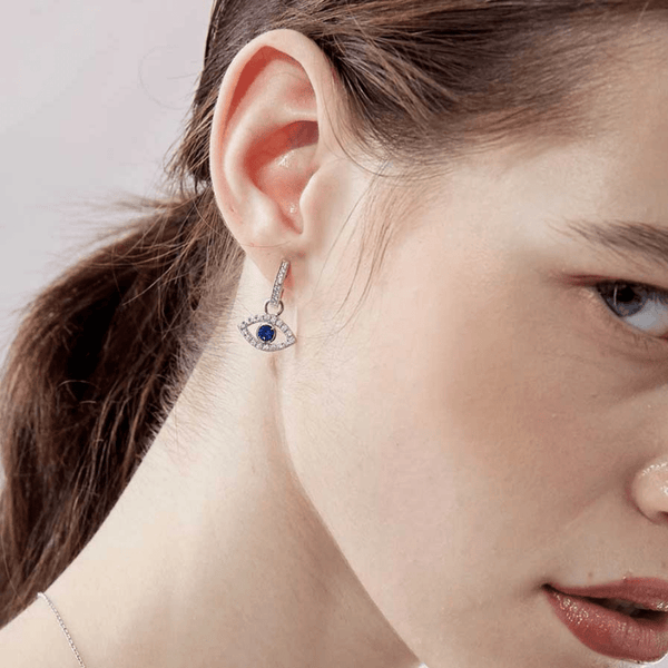 Red Leaf Bear - FREE Shipping Over $99 - Something for Everyone Earrings Sterling Silver Evil Eye Hoops Earrings.
