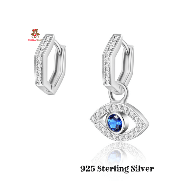 Red Leaf Bear - FREE Shipping Over $99 - Something for Everyone Earrings Sterling Silver Evil Eye Hoops Earrings.