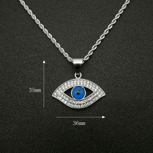 Red Leaf Bear - FREE Shipping Over $99 - Something for Everyone Necklace Evil Eye Pendant - Gold Silver Nazar Charm with Shiny Crystals