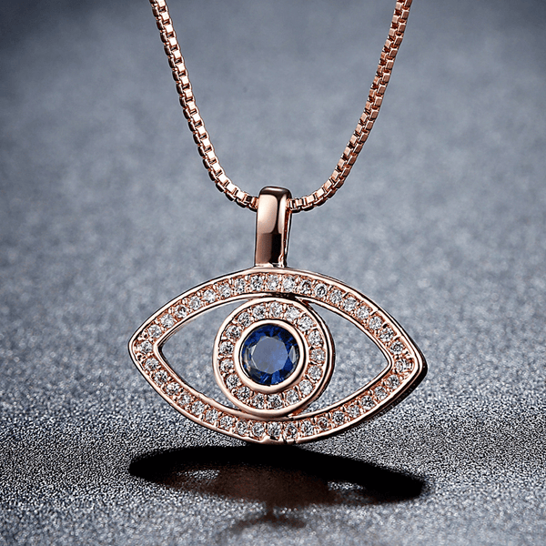 Red Leaf Bear - FREE Shipping Over $99 - Something for Everyone Necklace ROSEGOLD Silver Plated Silver and RoseGold Evil Eye Necklace.